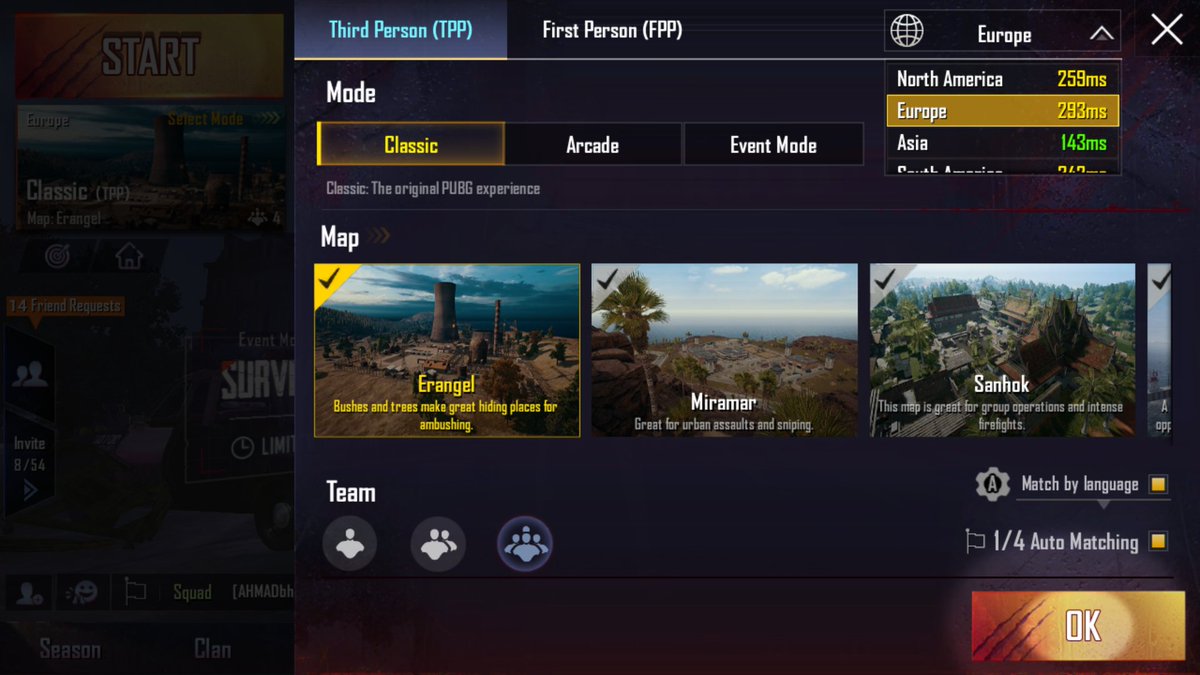 MTufaani's tweet photo. WTH with Europe's Ping? 😭
#PUBGMOBILE https://t.co/mJt4fVDGh0