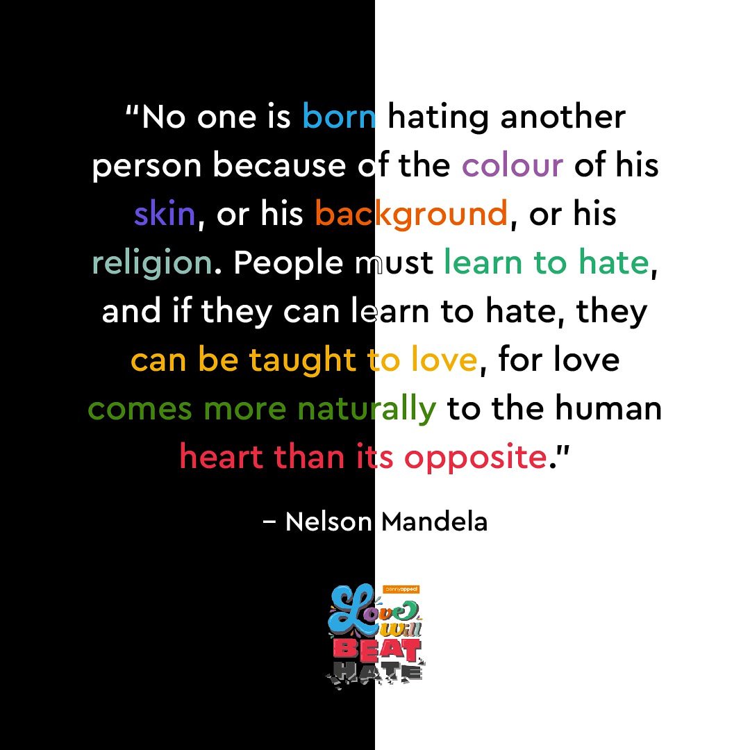 LoveWillBeatH8's tweet photo. Today is #InternationalEliminationOfRacialDiscriminationDay
Here @pennyappeal @Love_Beats_Hate we are supporting the cause with this #NelsonMandelaQuote especially considering the #NewZealandTerroristAttack
As there is no place for hate &amp; racism in our world! #PennyAppeal
#LWBH https://t.co/phNsDrc2iw