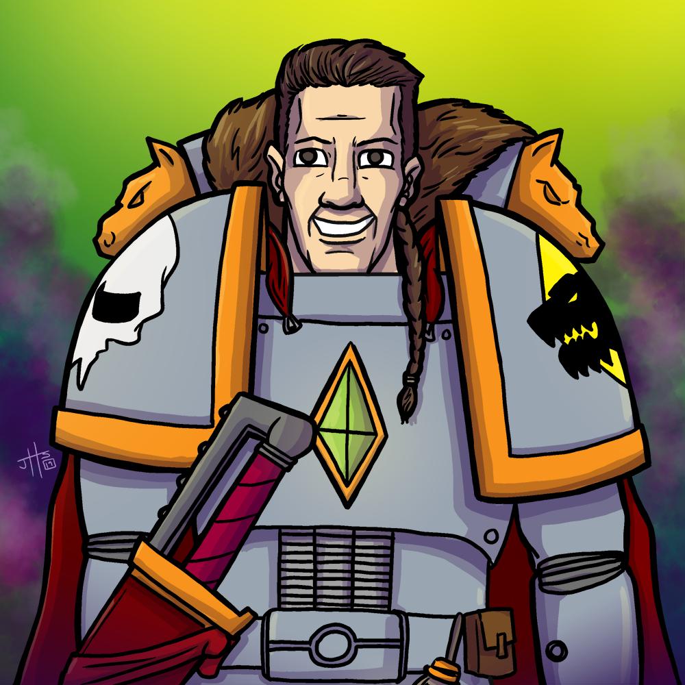 ScrivoArt's tweet photo. Yesterday I had the right pleasure to draw Tank from #HellstormWargaming @Hellstorm_Mikey.
Fantastic to draw him as a Son of Russ!
#warhammer40k #warmongers #spacewolves #hellstormpremium #pleasesub #pleasethinkofthechildren https://t.co/NnBdTEvA7M