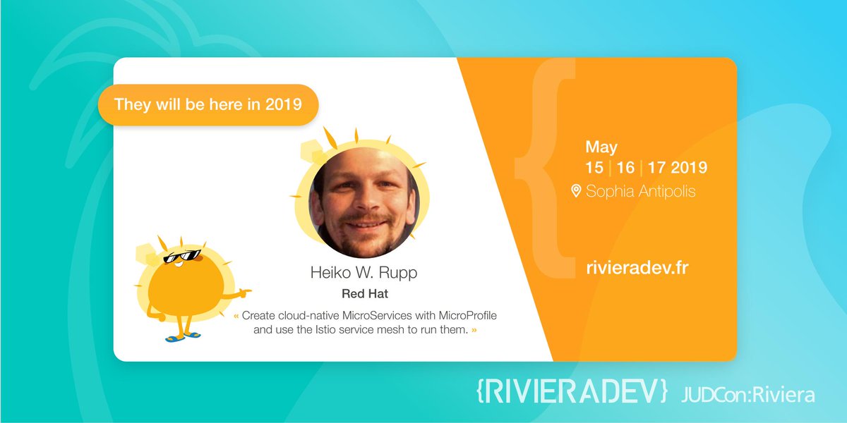 RivieraDEV's tweet photo. We are delighted to have @pilhuhn as speaker this year at #RivieraDEV #JUDCon
🎙 What is new in Eclipse MicroProfile Metrics 2.0?
#eclipse
💻 Create cloud-native MicroServices with MicroProfile and use the Istio service mesh to run them.
#Java #cloud
#SophiaAntipolis ☀️🌴 https://t.co/xdWccXv1Ai