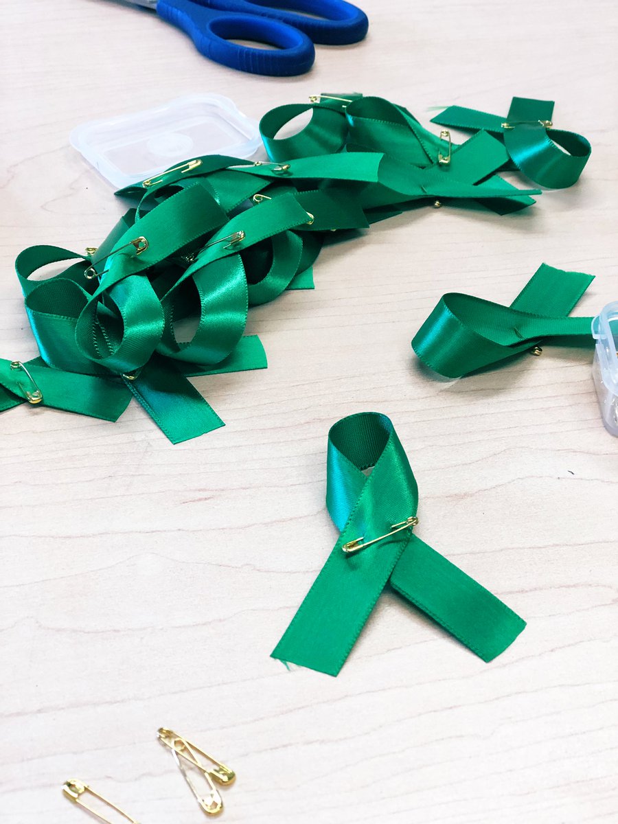 #weargreen4cp ribbons for @wdstck_academy wear green on Monday 3/25! Get your ribbons in the main office or Library on North. See main desk in Annhurst on South.