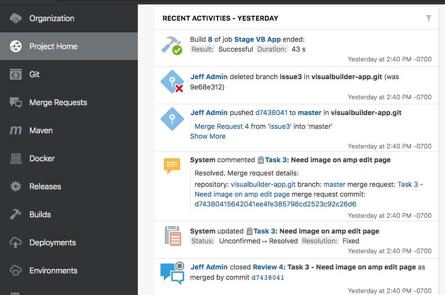 ShayOracle's tweet photo. New Blog/Video - Managing the lifecycle of #Oracle Visual Builder apps with Developer Cloud #DevCS - issue tracking, code branch/merge, and continuous delivery and deployment - new CI/CD features in #VBCS 19.1.3 https://t.co/qFGNPkYwQG https://t.co/WFjR061VYG