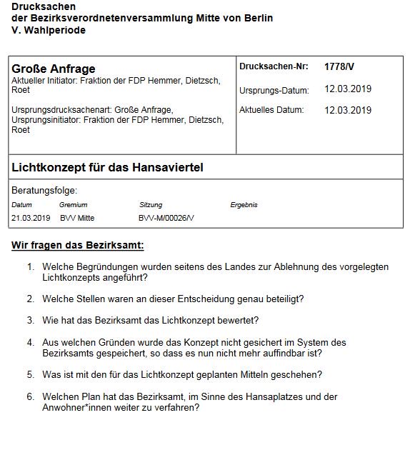 fdpmitte's tweet photo. Gleich in der #BVVMitte: Unsere Große Anfrage zum #Hansaviertel (DS 1778/V): Wir wollen wissen, wie es mit dem Lichtkonzept 💡weitergeht? @BA_Mitte_Berlin #Erleuchtung #bvvmitte #fdpmitte https://t.co/1DSiHpVHDI