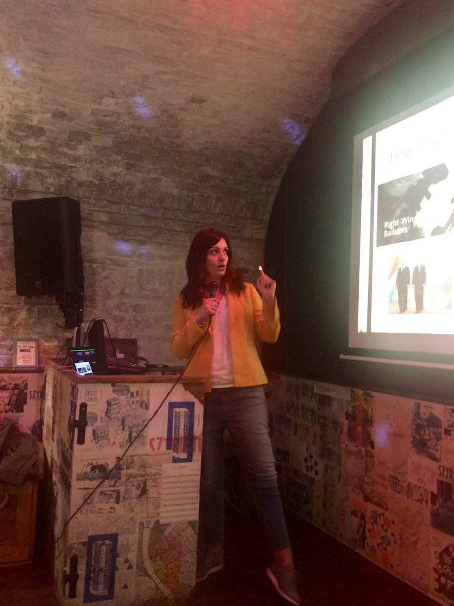 offtheworldF's tweet photo. .@MeriJordanovska on #disinformation in #macedonia and #hungary π #OutridersMeetup in #Budapest at @BrodyStudios https://t.co/jS39UhviCK
