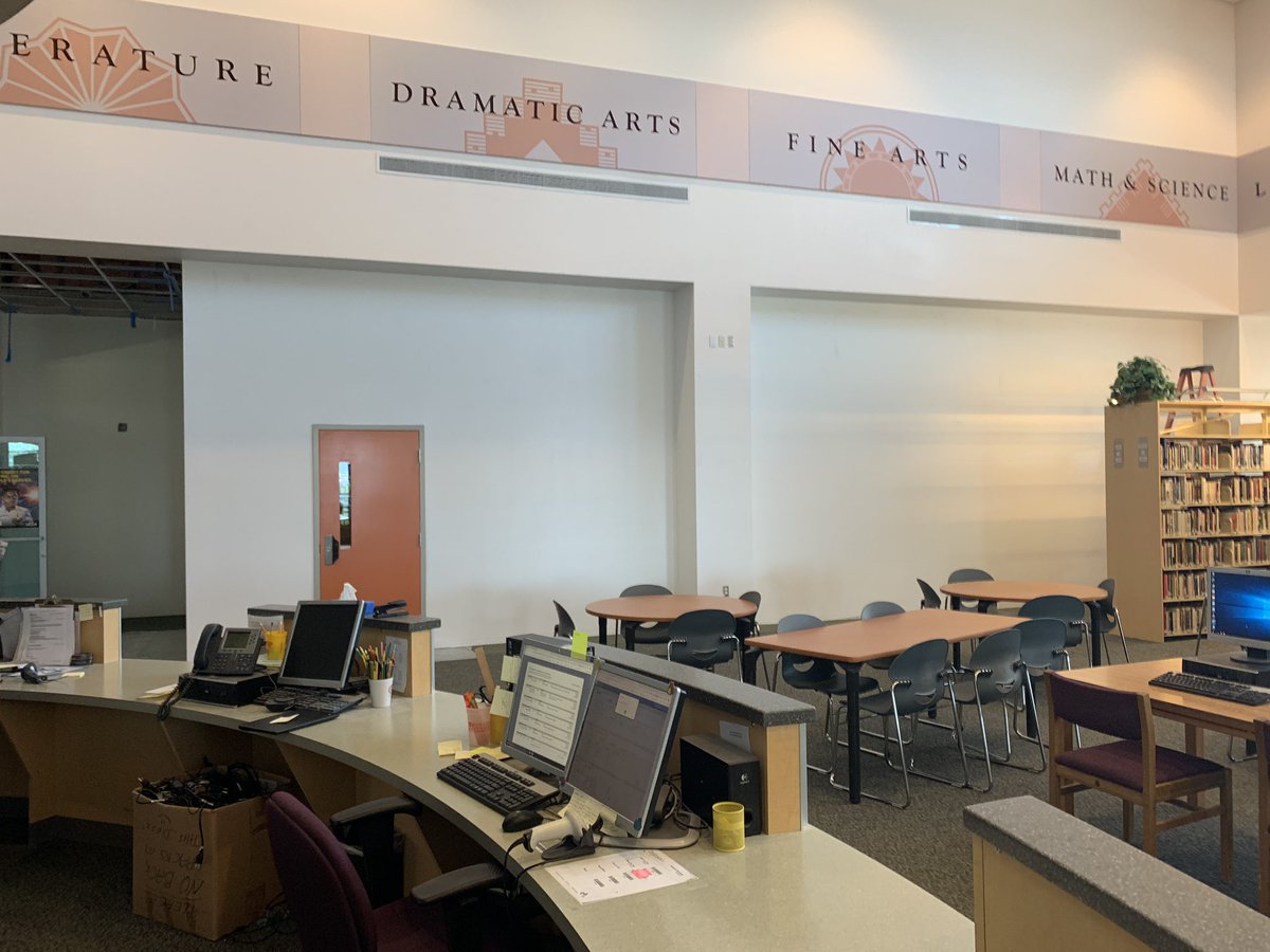 CollegeCareerDS's tweet photo. The new PDHS Film and Broadcasting classroom is nearing completion. The plastic covering the wall is down! #pdhscte #dsusdcte @PDAztec_Zink @DSUSD_CTE @DesertSandsUSD https://t.co/oxY0xLWVWk
