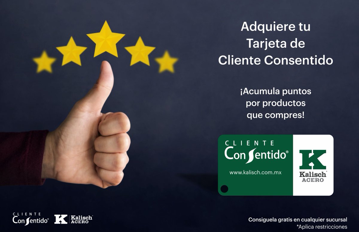 kalischacero's tweet photo. 💳 Si aún no cuentas con tu tarjeta de Cliente Consentido, solicítala en tu próxima visita.
💡Empieza acumular puntos.
#clienteconsentido #kalischacero
🔎 Consulta: https://t.co/ZbsokyU0wp
*Aplicar  Restricciones https://t.co/3IRnDdCyhx