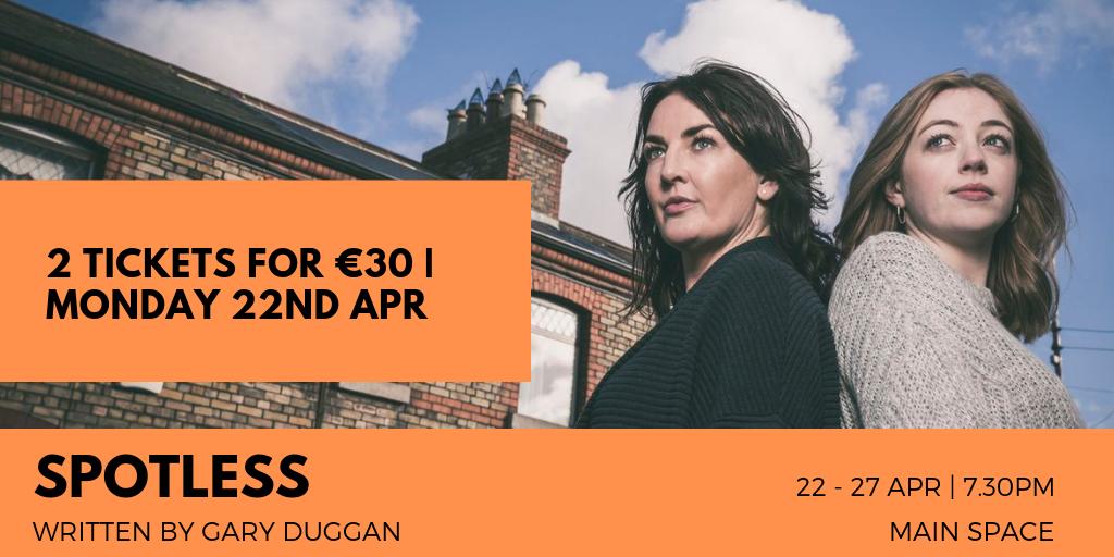 smockalley's tweet photo. #specialoffer 2 tickets for €30 for 22 Apr performance of #Spotless from @RiseIreland @garyduggan99
“People don’t always get what they deserve.”
But you deserve theatre tickets! So book here: https://t.co/PJ2bfbwaNs
#RiseProductions #WhatsOn #VisitDublin #DublinTheatre https://t.co/xmwHVTTn2o