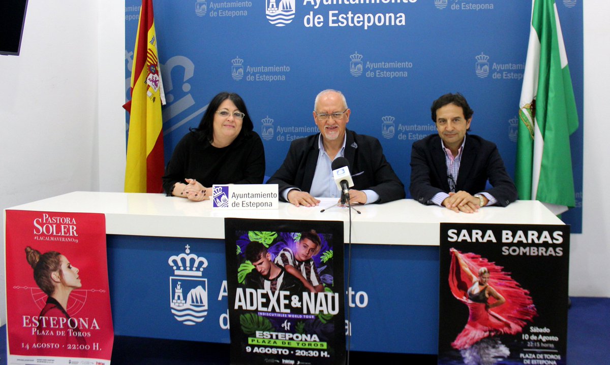 culturaestepona's tweet photo. PRESENTADO PROGRAMA TEMPORADA ESTIVAL
PASTORA SOLER, ADEXE &amp; NAU, SARA BARAS…
PLAZA DE TOROS
ESTEPONA VERANO 2019
https://t.co/BnIe56BR00 https://t.co/vHFjijS9JW