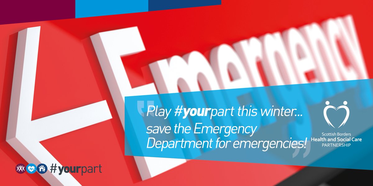 Please play #yourpart and help us save the Emergency Department for emergencies by seeking the most appropriate treatment. This may be at your community pharmacy or by visiting nhsinform.scot