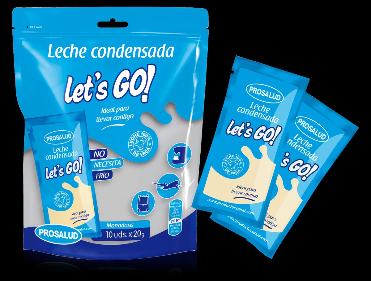 Empacke_Design's tweet photo. El #doypack Let’s GO! de #Prosalud, con sobres #monodosis de leche condensada, es perfecto para llevar. El #diseño, realizado por @Empacke_Design, es atractivo y visual por lo que resulta llamativo en el lineal.
ℹ️ https://t.co/jtW1RaacOg
#packaging #branding #design #marcas https://t.co/m9haqOMP4X