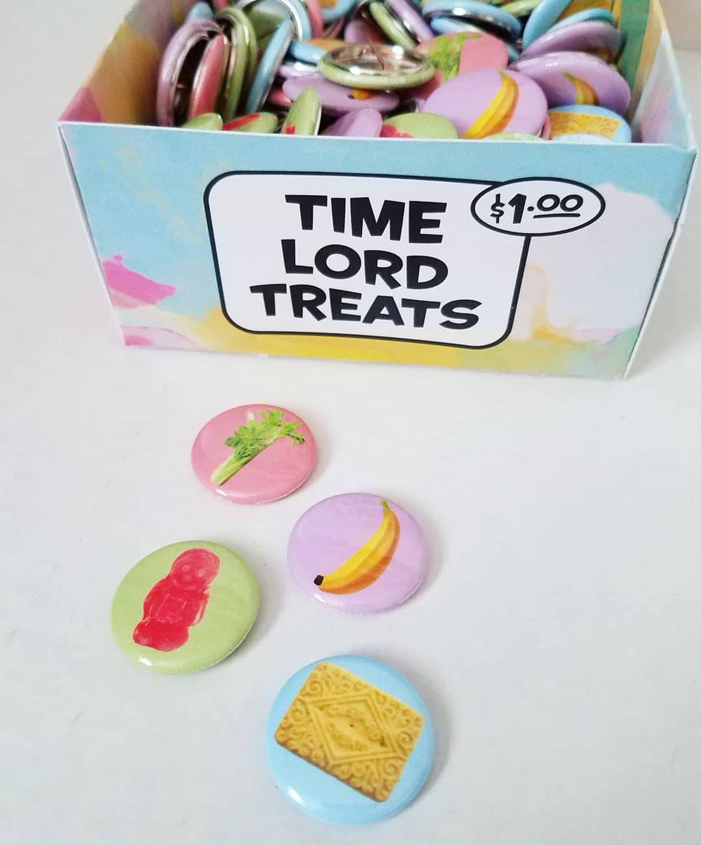 Our last special delivery before <a href="/ReGenerationWho/">(Re)Generation Who</a> was these buttons! We're excited to add this pop of color to our table! #DoctorWho #Regen5 #RegenerationWho #RegenerationWho5