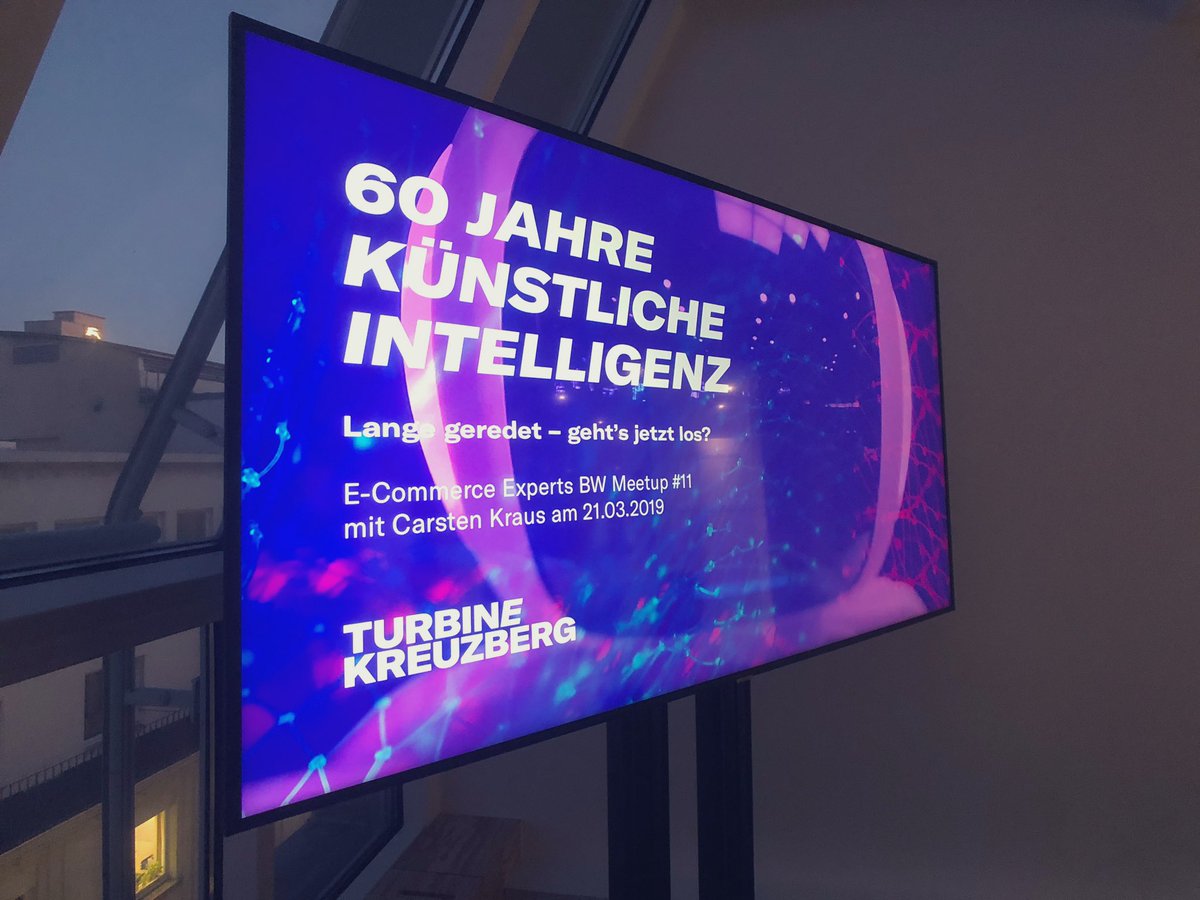 turbinekreuzbrg's tweet photo. Gleich geht's los beim Meetup #11 der #EcomExpertsBW. Heute auf dem Plan: Künstliche Intelligenz. Mit Impuls von @CarstenKraus. Live unter: https://t.co/JCuxRfFtR6 #turbinejetzt https://t.co/SXSLMFD9qO