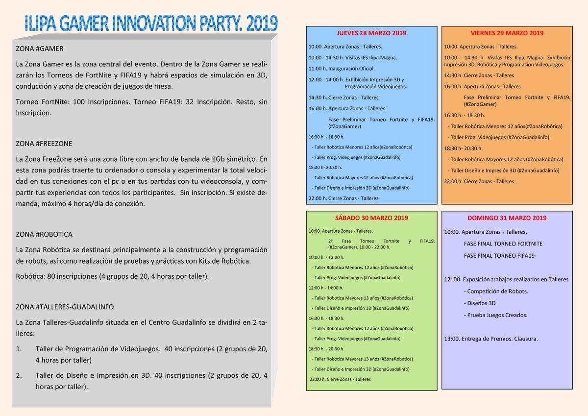 Puedes acceder a toda la información e inscribirte e #IlipaGamer2019 en el siguiente enlace ilipagamerinnovationparty.blogspot.com  <a href="/DIPUSEVI/">Diputación de Sevilla</a> <a href="/RedGuadalinfo/">Vuela Guadalinfo</a> <a href="/jeyca_wifiguay/">jeyca-wifiguay</a> DifferNET <a href="/IESILIPAMAGNA/">iesilipamagna</a> #DlegacióndeJuventud