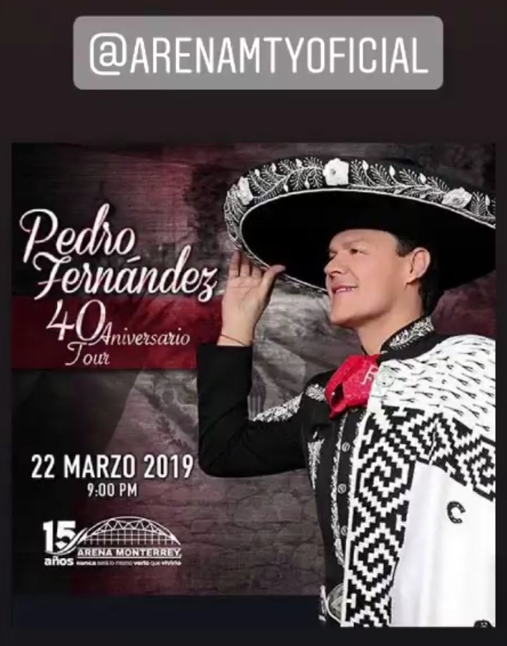 marcezaragozab's tweet photo. Que rápido pasan los dias, ya mañana @pedro_fer se presentará en el @ArenaMtyOficial .
Será una gran fiesta, llena de talento, energía, música.
Tus fans de todo el mundo celebramos contigo este #40AniversarioTour
Desde Chile acompañándote. https://t.co/YBJYO3oSWY
