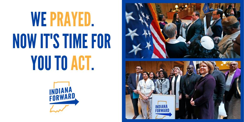 IndianaForward's tweet image. We prayed – now it’s your turn to ACT. Tell IN lawmakers to pass a comprehensive #biascrimes law. Coverage from today’s Interfaith Moment of Action can be found on our Facebook page. Check out a photo gallery from the event courtesy of the @indystar here: bit.ly/2CyD9Wk