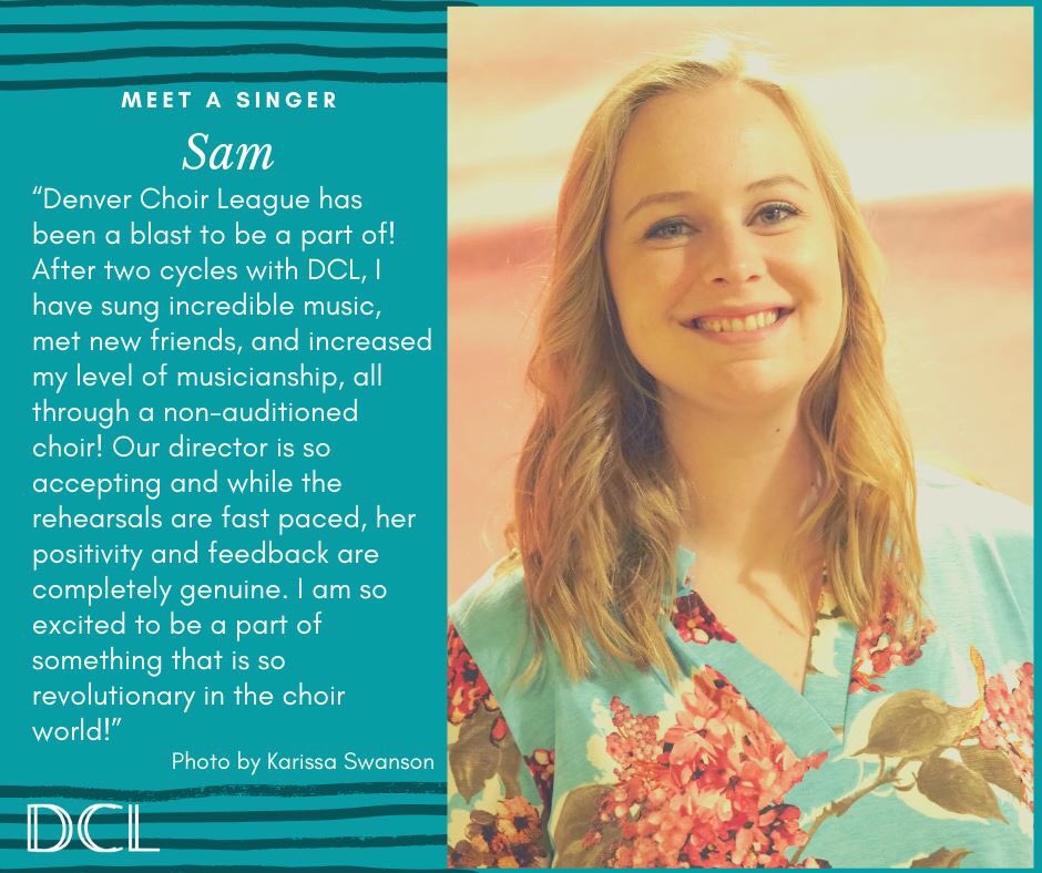 Meet Samantha! She sang a sultry jazz solo at our first concert and hangs out in the alto section. Want to sing with Samantha? Join our next cycle of DCL! Rehearsals start 4/1 at <a href="/MileHighSpirits/">Mile High Spirits</a> 

Time is running out! Register today at denverchoirleague.org/sing.

#denverchoir