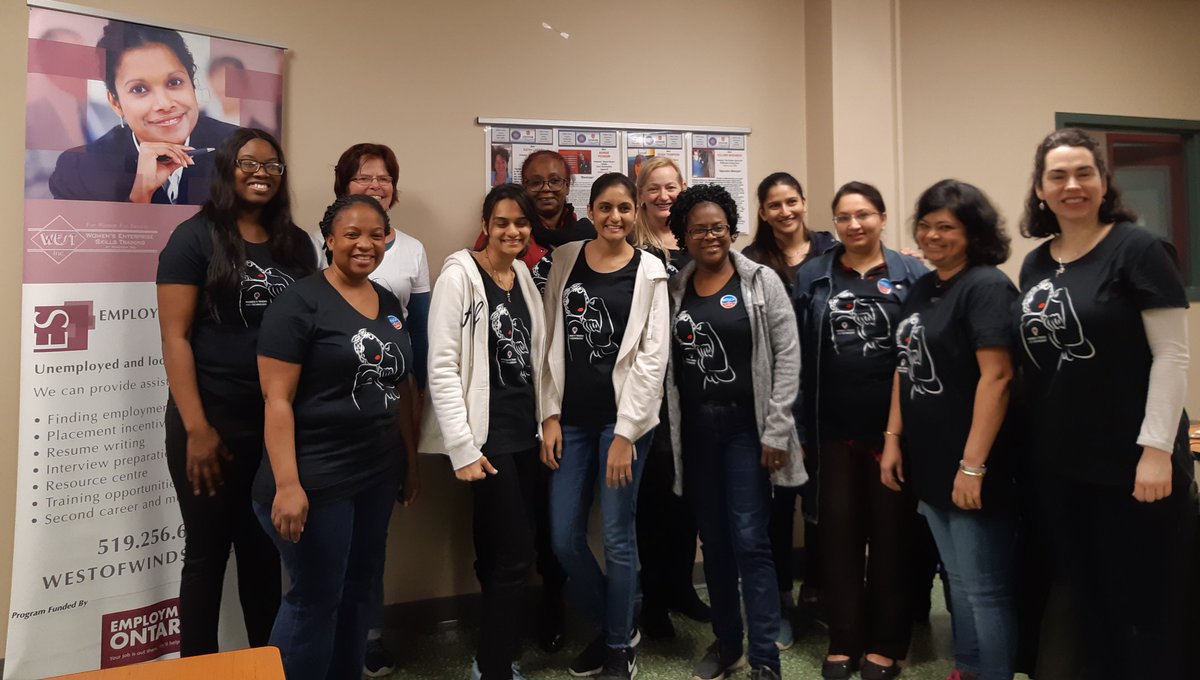 WESTofWindsor's tweet photo. @WESTofWindsor #Newcomer Women in Skill Trade day 4!!! The ladies are now a  close knit family ☺🤗. #Strong thank you Terry, Margarte, Bernice and Kathy Lucas @UniforTheUnion for all your insight. #ImmigrationMatters @CitImmCanada https://t.co/XrtJ7y0IFW