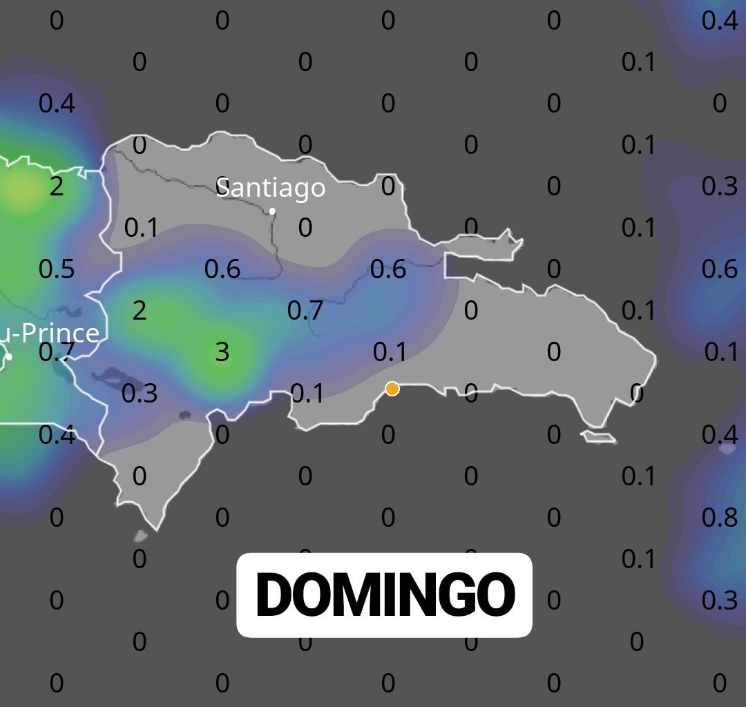 JeanSuriel's tweet photo. BUENA NOTICIA PARA REPÚBLICA DOMINICANA: Pronóstico de lluvias desde hoy hasta el próximo martes en gran parte del país. Las precipitaciones más significativas ocurrirán durante el fin de semana. Las zonas afectadas por la sequía recibirán lluvias moderadas desde esta tarde. https://t.co/l5fmr4yOBU