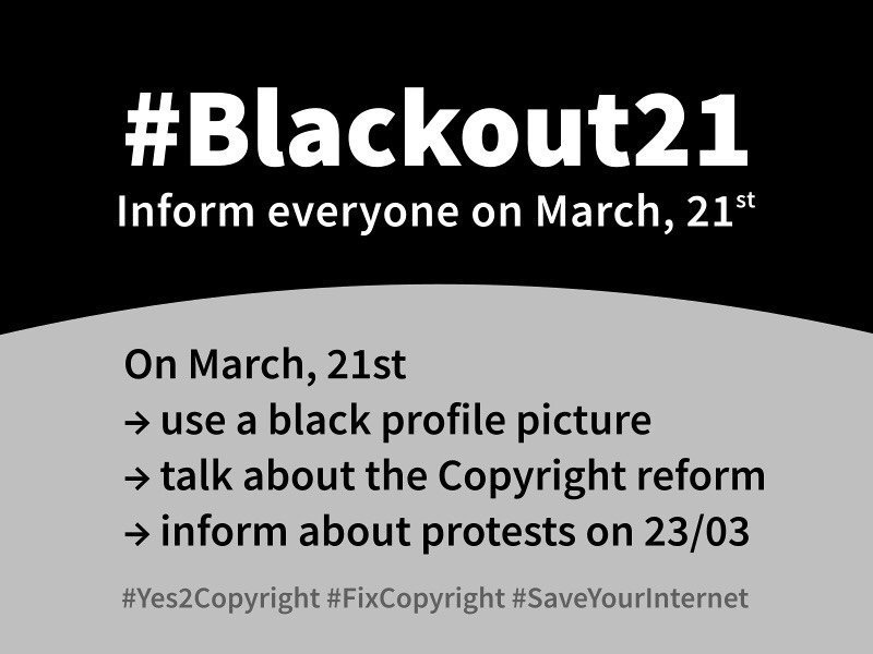 sugardad's tweet photo. 03/21: Blackout
03/23: Demonstrate Syntagma Sq 13:00! 
03/26: Reform election
#SaveTheInternet #SaveYourInternet #Blackout21 #Article13 #CopyrightDirective #FixCopyright  #uploadfilter #321EUOfflineDay https://t.co/ipIDLrOGhr