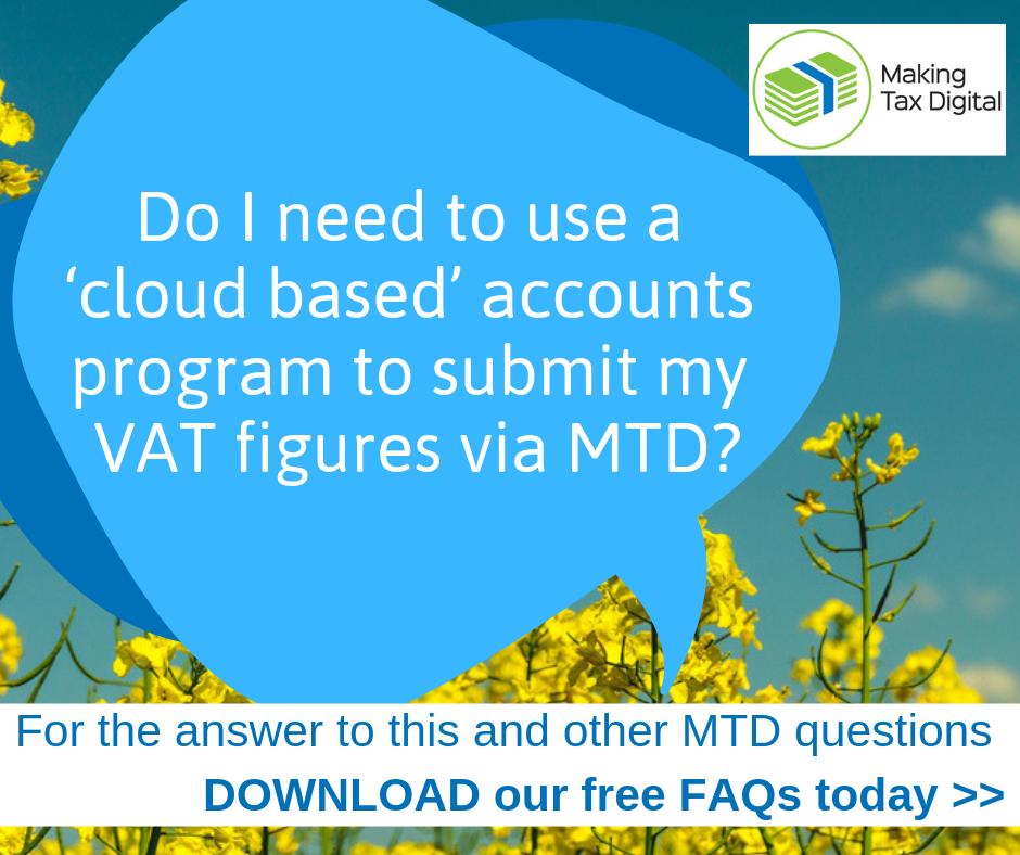 FarmplanUK's tweet photo. Do you need to use a cloud-based system to submit VAT via MTD? For the answer to this and more #MakingTaxDigital queries DOWNLOAD our free FAQs today https://t.co/JUPDOjszjv https://t.co/MWaVN7clPt