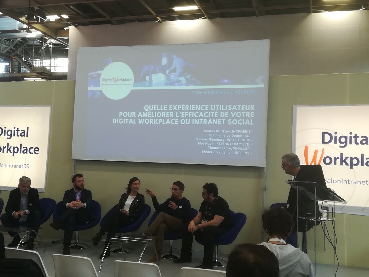 phlppchrtn's tweet photo. Table ronde  #UX @SalonIntranetRS avec Amine @Klee_Group
A l ère de l infobesite revenir a l essentiel... https://t.co/6Pc9NeEA5x