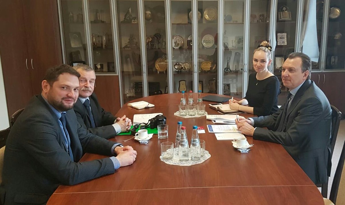 Spotkanie w sprawie organizacji Polsko-Białoruskiego Forum Biznesu "Dobrosąsiedztwo", w którym wzięli udział Prezes PL-BY Izby Handlowo-Przemysłowej Kazimierz Zdunowski, Prezes BY Izby Handlowo-Przemysłowej Władimir Ułachowicz oraz ZBH PAIH w Mińsku