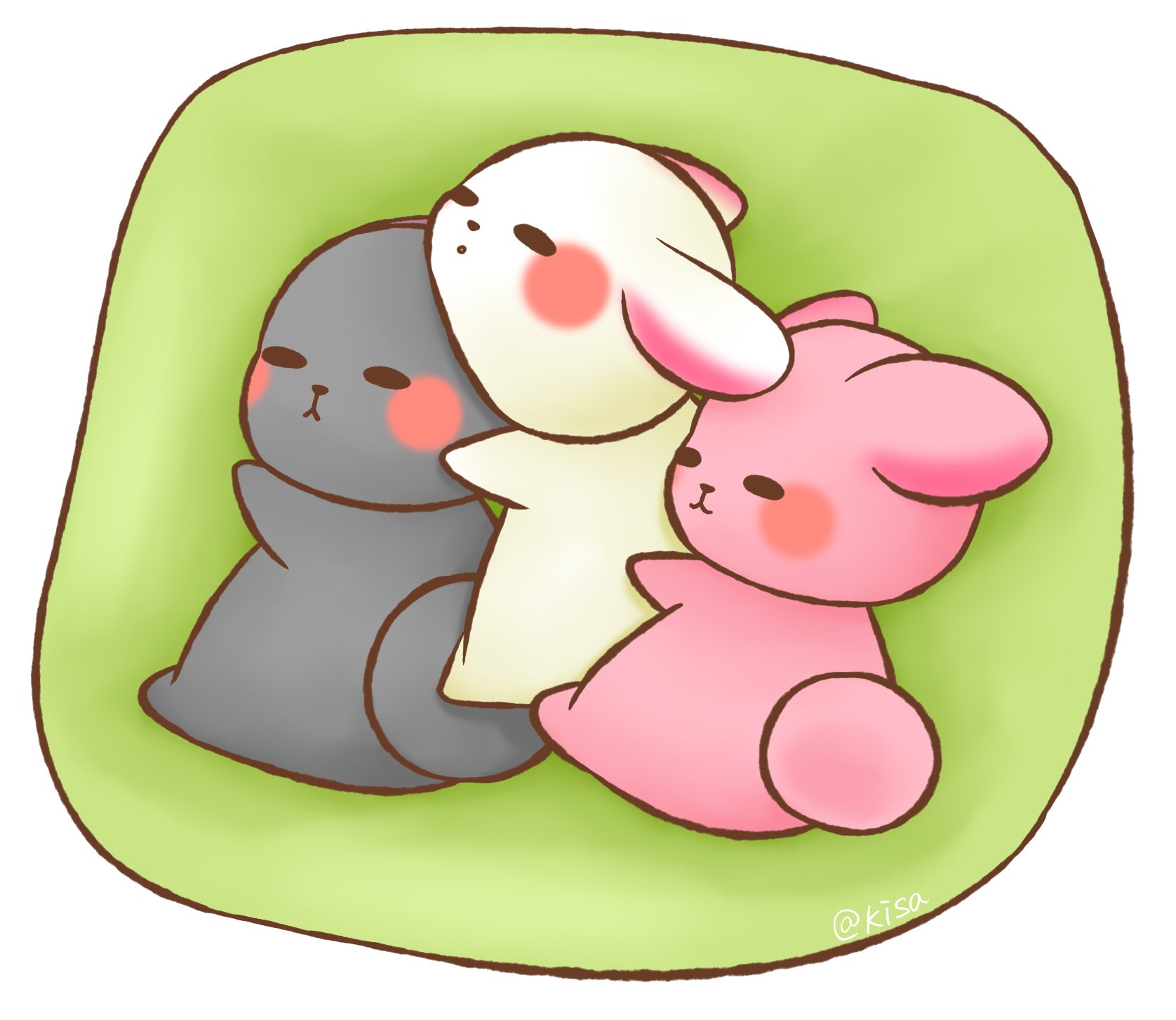 Kisa イラストレーター Sur Twitter ちょっと前にアップした寝てるゆめうさぎさんたちの絵が完成しました O 今日とかかなり暖かかったので ぽかぽか眠いよね そんな私はまさかの熱が出て 一日中寝てました お休みの日でよかった