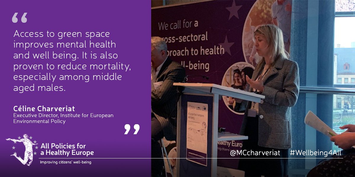 For healthier people, we need a healthy environment. My presentation at yesterday’s All Policies for a Healthy Europe manifesto launch. #Wellbeing4All bit.ly/2Hvzlt2