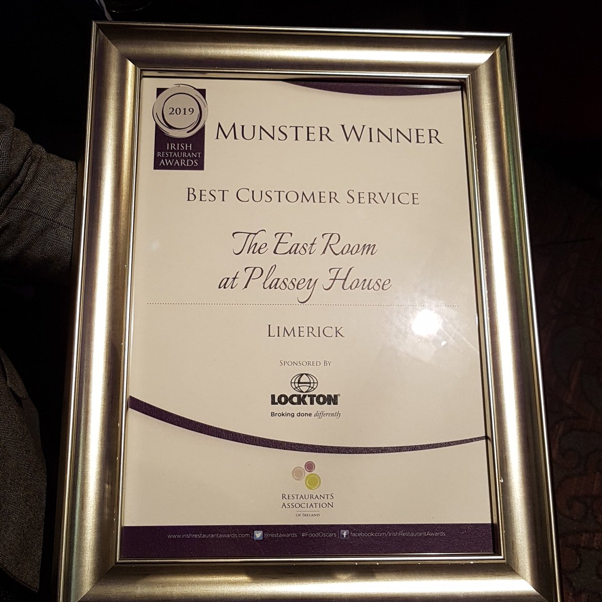 Winner Winner, our second award last night for Best Customer Service from the Irish Restaurant Association. Many thanks to all who have and continue to support us. #FoodOscars #irishrestaurantawards