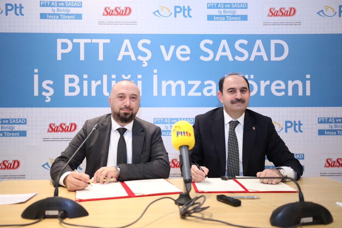 PTTKurumsal's tweet photo. Ülkemizin iki önemli kurumu Savunma Sanayii İmalatçıları Derneği (SASAD) ile PTT AŞ arasındaki işbirliğini güçlendirmek için SASAD Yönetim Kurulu Başkanı Sn. Öner Tekin ve Genel Müdürümüz Sn. @BozgeyikKenan'ın katılımıyla protokolümüzü imzaladık. https://t.co/IzK1Gra4fO