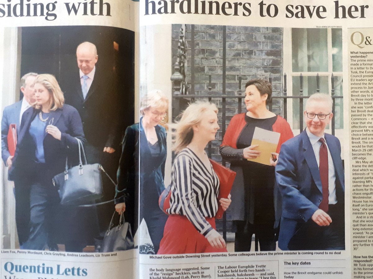 EddieHughes4WN's tweet photo. First-class photo-bombing by @ToniaAntoniazzi in The Times today as she pretends not to notice the Cabinet, or the 100 photographers on the other side of the road...
#photogenius https://t.co/ssQ4AMEeGY