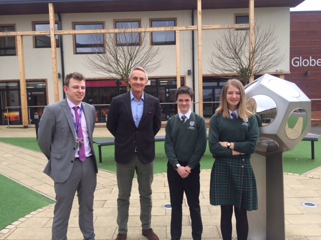 SchoolWeydon's tweet photo. Year 9 Design Technology Students, Archie &amp; Ava with
@Martinwhitmarsh and Mr Hughes following Martin’s inspirational presentation.
#McLaren #Whitmarsh #Design #Educaion #Futureready
#innovation https://t.co/EBJdoxRwYS