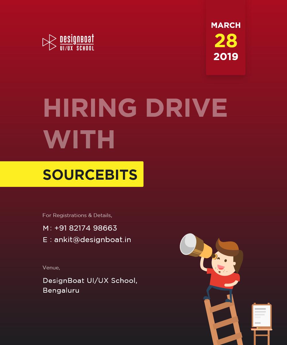 Design_Boat's tweet photo. #Sourcebits is one of the dream companies for any UX/UI designer and we’re inviting them for a #HiringDrive at our Bengaluru HQ !!

If you’re looking for a job or job change, then you can be part of this, exclusively for DesignBoat students only. 
#placements #uiuxjobs #jobs https://t.co/0WZGr0tVGP