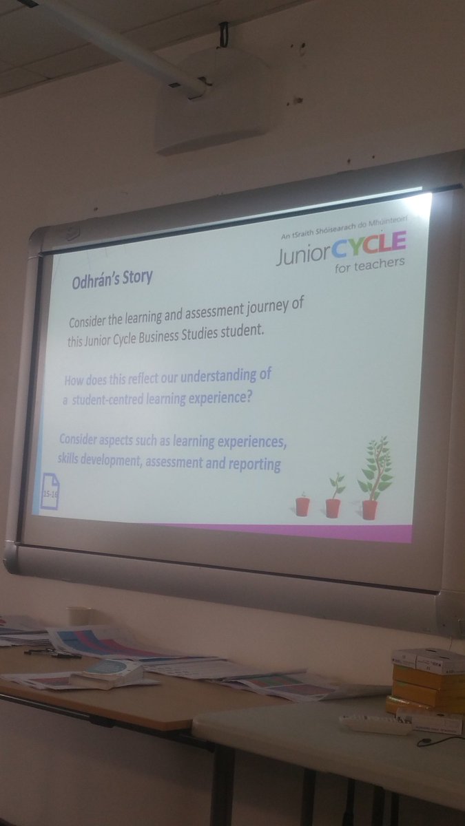 JctLeadership's tweet photo. Reflecting on one student's learning journey this afternoon in @SligoEdCentre to help school leaders plan for assessment & reporting #JCLeadership https://t.co/Qd2UmSgqg6