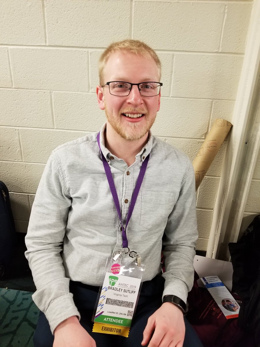 vitale007's tweet photo. "I've had so much more fun than my last two conferences. I love SPE!" says Brad Sutliff from Virginia Tech. #ANTEC19 #INSPIREdetroit @4SPE_Plastics https://t.co/JkSNF5rEg2
