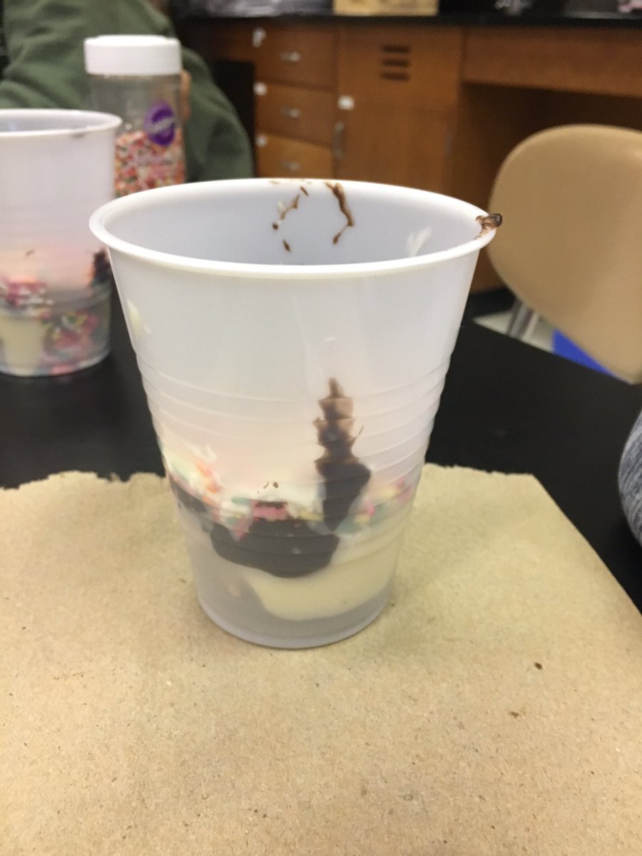 amyclemensWFMS's tweet photo. "I don't eat breakfast on lab days." Mr. Depo's science lab! #layersofsoil #scienceisfun #WFInspired @WakeForestMS https://t.co/4gyMYs29GR