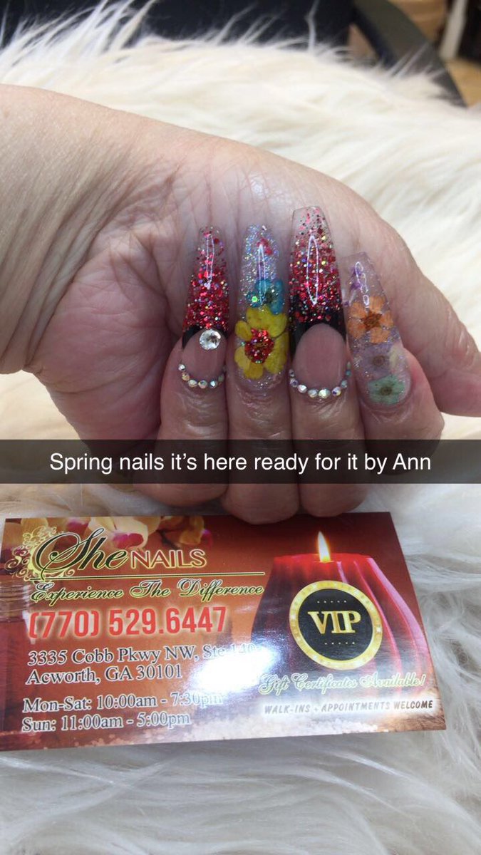 nails_she's tweet photo. Spring it’s here #shenails #shenailinacworth #acworthnailshop #localnailshop #springnails #naildesign https://t.co/hXc2HsNCRZ