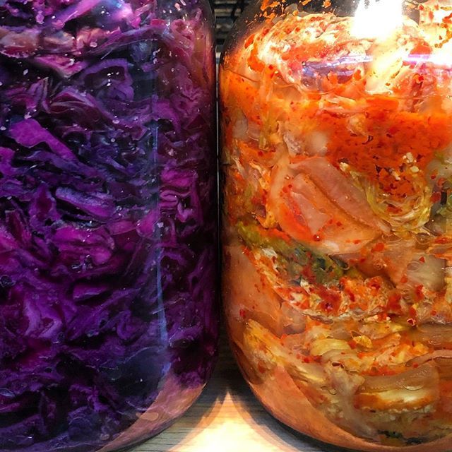 Our red cabbage sauerkraut are best friends with your guts - eat more fermented foods, they add good bacteria and stimulate blood flow. Good god, great guts! ift.tt/2TZljG2
