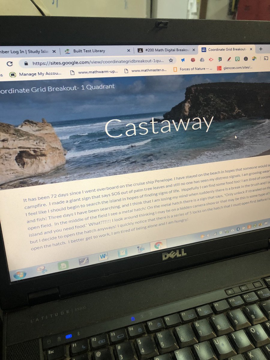 Naz5thgrade's tweet photo. #Breakout We started our day with a Math Digital Breakout #Castaway stranded on an island and needed food... Riley escaped first with Gracie close behind👍🏼😎! Loved practicing math skills this morning❤️thanks #MathChick for great resource! https://t.co/lvdlTkY4tL