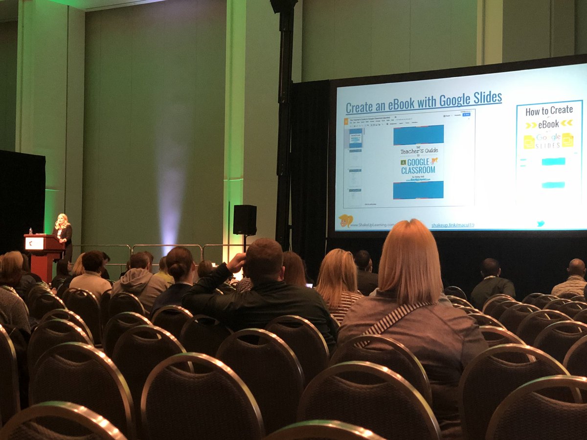 TeachTechyNow's tweet photo. Slides can do so much!!! @ShakeUpLearning I love thinking of it as a whole deck of drawings. Possibilities are endless!#MACUL19 https://t.co/GL6H8Nv1wb