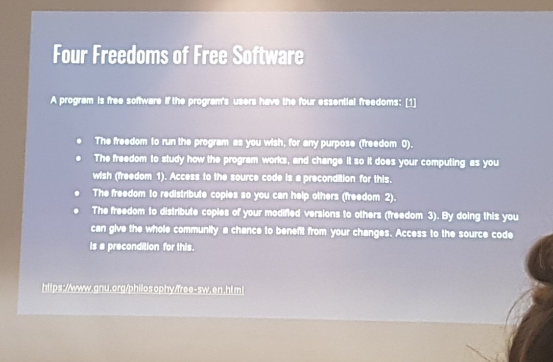 ARAIreland's tweet photo. The @ARAIreland training day kicks off with @kieranjol presenting @IFI_Dub 's award winning work on #IFIScripts beginning with the 4 freedoms of free software. "Open softwares are less vulnerable to technological obsolescence..." #digipres #IrishArchives @kazzikat https://t.co/2ngmCpMBjE