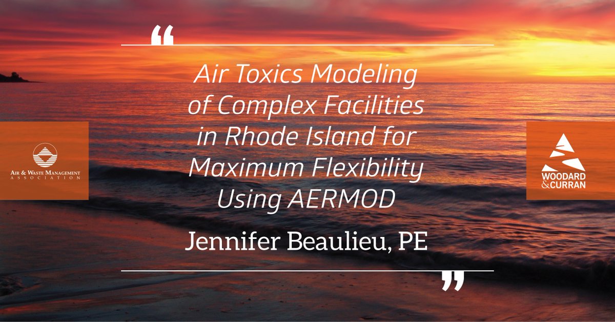 woodardcurran's tweet photo. Jennifer Beaulieu is in Durham, NC today at the Air & #Waste #Management Association Guideline on #AirQualityModels. She presents at 11:20 a.m. on air #toxics modeling based on a project in #RhodeIsland. #aqmodels @AirandWaste https://t.co/knE2eLYp38