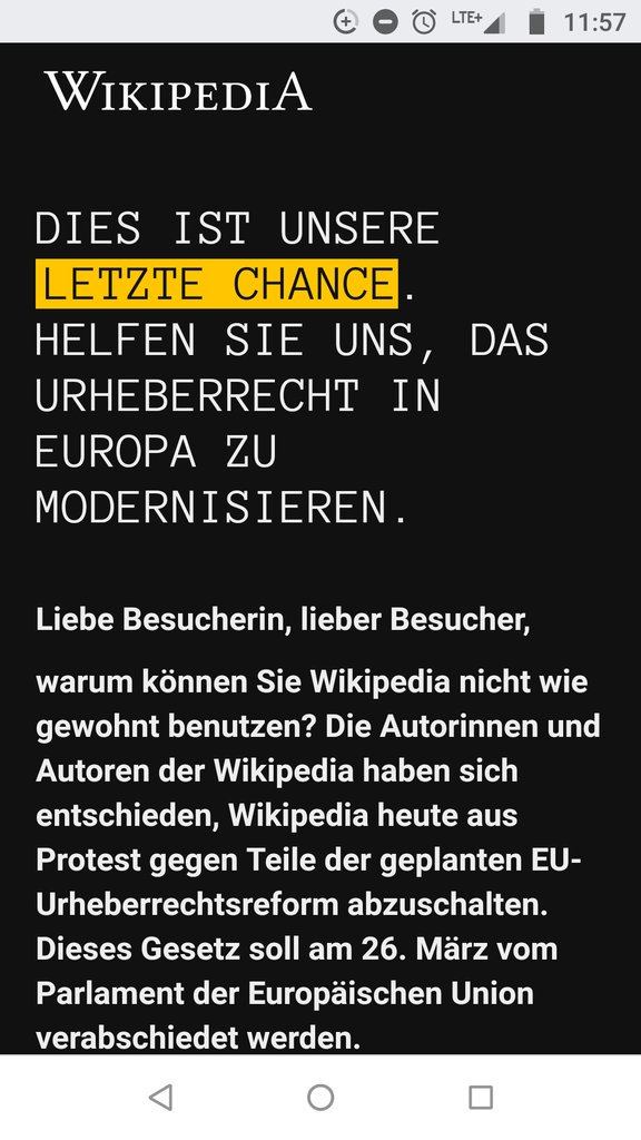 #Wikipedia ist offline :(