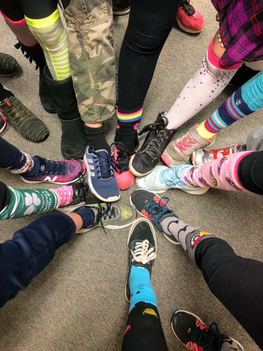 Rockin’ our Socks for World Down Syndrome Day #LotsOfSocks #embraceourdifferences #WDSD19 <a href="/RooseveltD64/">RooseveltD64</a>
