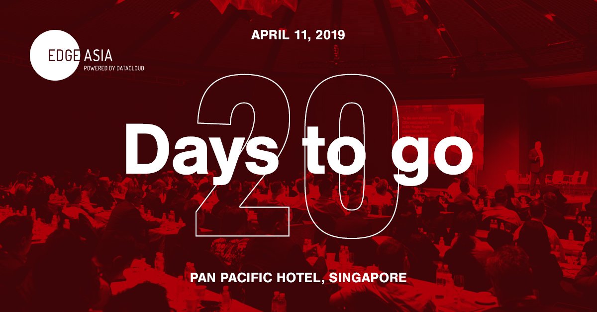 Only 20 days until the Edge comes to Singapore! A must attend for players in #EdgeComputing #Datacenter #Cloud #IoT #SmartCities #5G, #Mobile #autonomousvehicles #Ai #MachineLearning #FinTech. Join <a href="/AlibabaGroup/">Alibaba Group</a>, <a href="/UN/">United Nations</a>, <a href="/IBM/">IBM</a>, <a href="/HPE/">HPE</a>, <a href="/Cisco/">Cisco</a> and many many more edgecongress.com/asia/