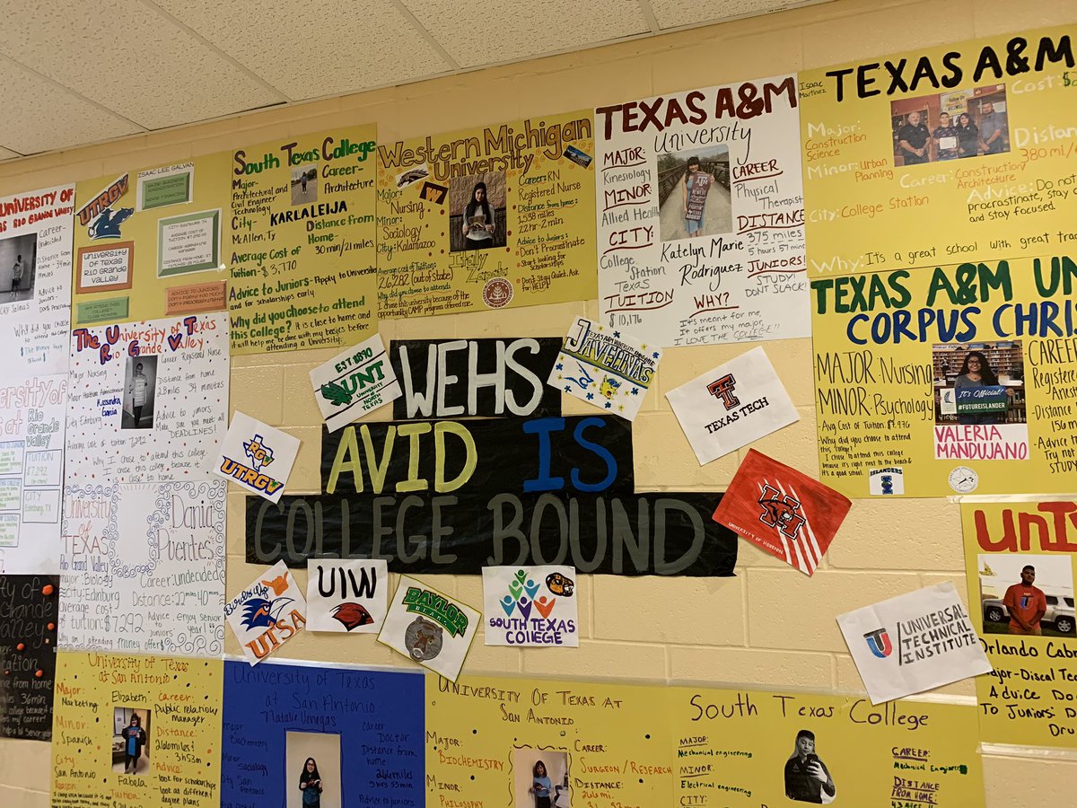 WEHSAVID1's tweet photo. Stop by and see the wall across from room 135 and check out where our #WEHSAVID seniors are headed to college. https://t.co/gLVjD6XWCk