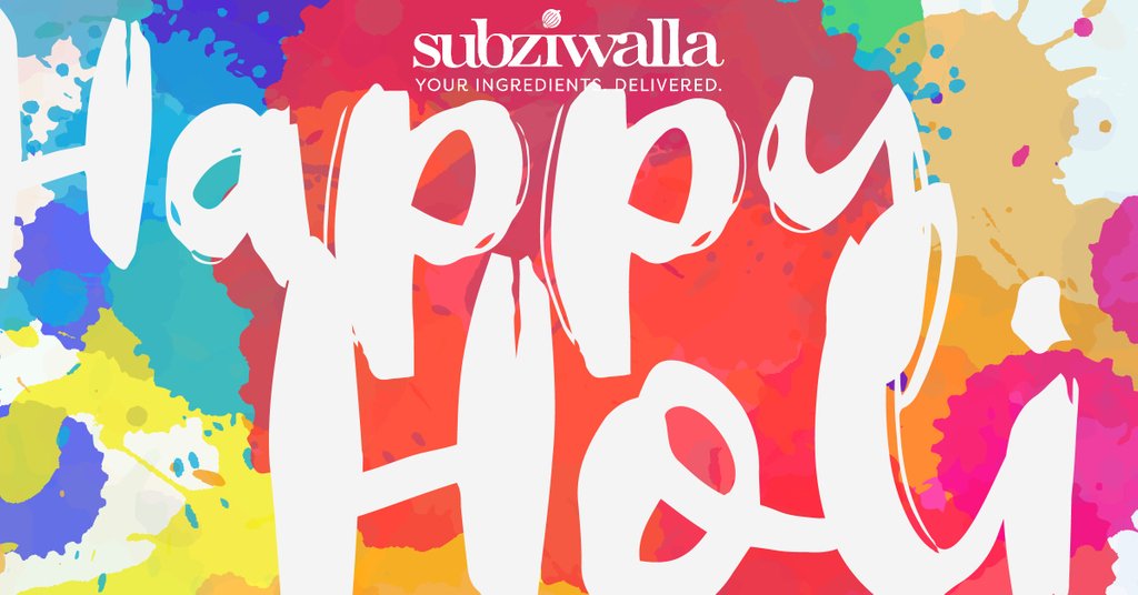 On this first full day of #Spring, Subziwalla wishes you and your loved ones a home filled with warmth, happiness, and of course, lots of color! Happy Holi from your friends at Subziwalla!⁣ #subziwalla #holi #indiangrocery #grocerydelivery