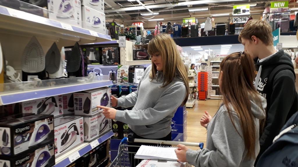 Looking at iron and working out our money and budgeting skills throughout our shopping trip for the clothing bank