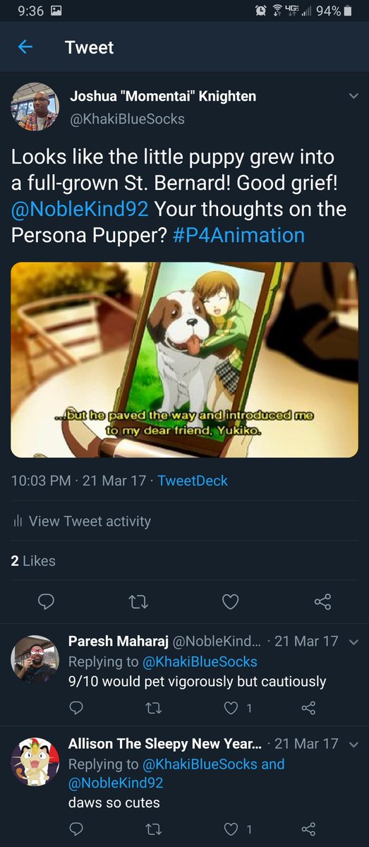 KhakiBlueSocks's tweet photo. I completely forgot that Chie's family has a freaking St. Bernard!

... So cute!! @meowth900 @NobleKind92 @meowth900 @RobBarracuda #TwoYearAgo https://t.co/7jEW4qx4BB