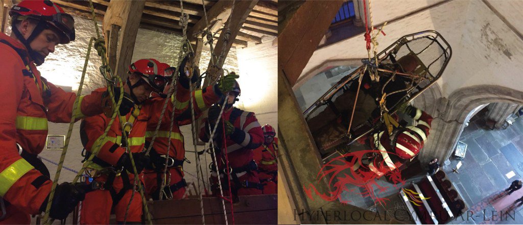 MAWWFRS Rope Rescue Team train at Brecon Cathedral hyperlocalwalesonline.com/newyddionnews/…